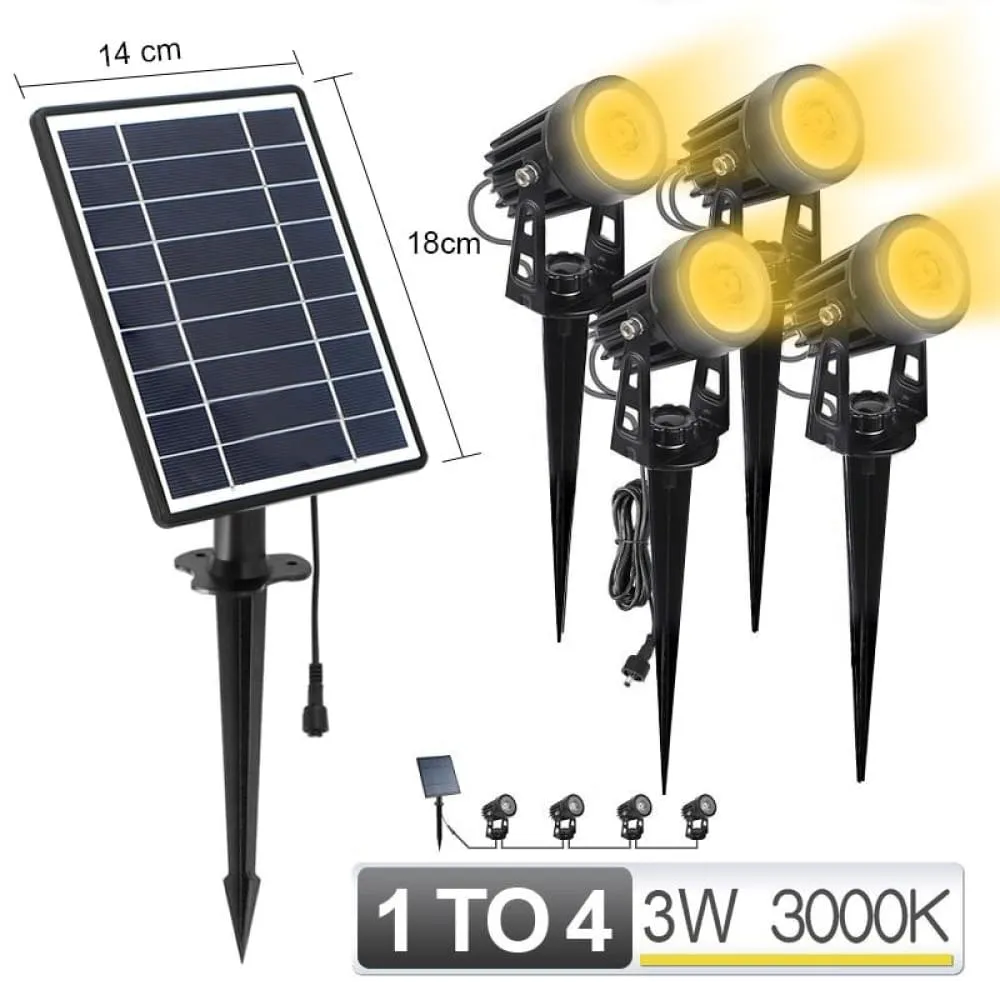 1 to 4 Rgb Outdoor Solar Landscape Light Led Ip65 Waterproof Solar Lamp