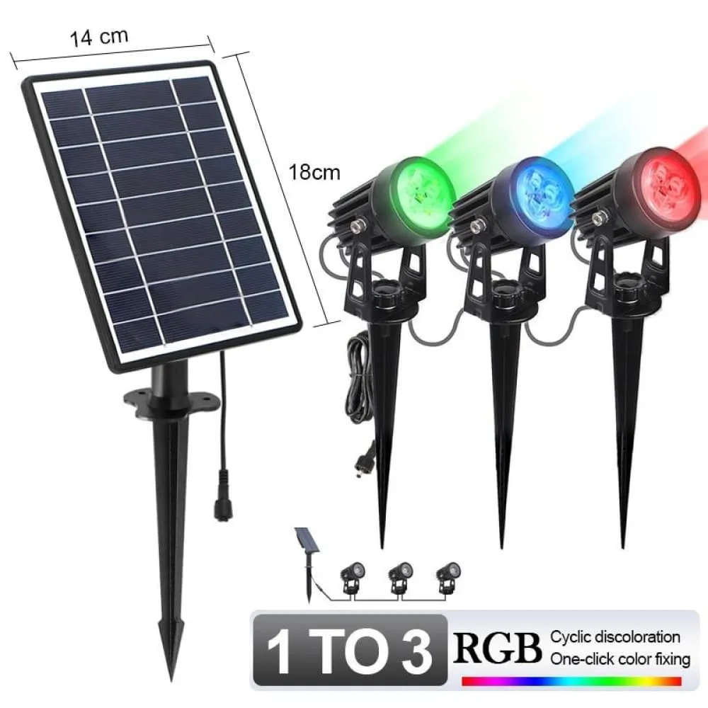 1 to 4 Rgb Outdoor Solar Landscape Light Led Ip65 Waterproof Solar Lamp