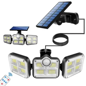 108 122 138 171 Led Solar Lights Outdoor 3 Head Motion Sensor 270 Wide Angle