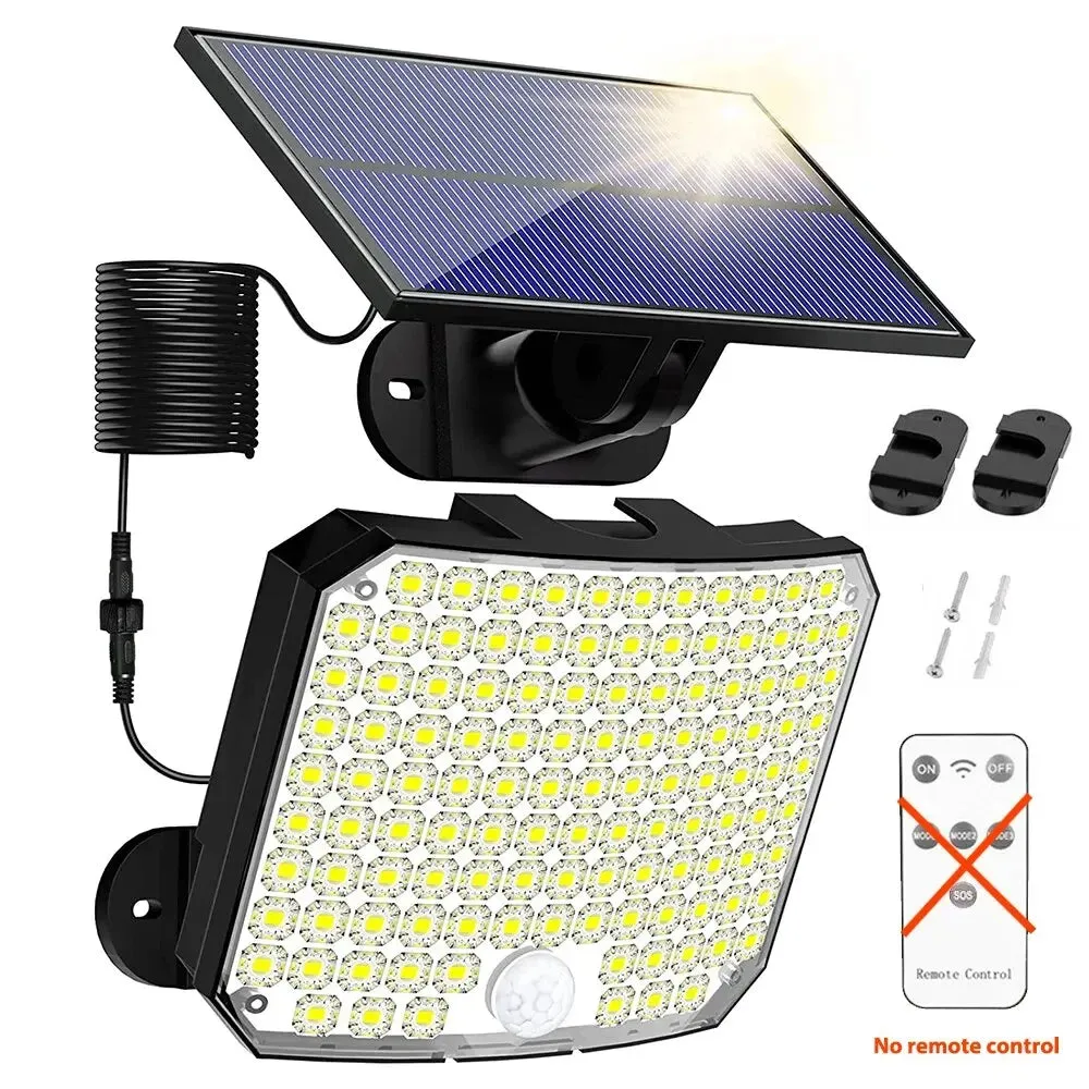 118led Solar Motion Sensor Light Remote Control Ip65 Waterproof for Patio Garage Security