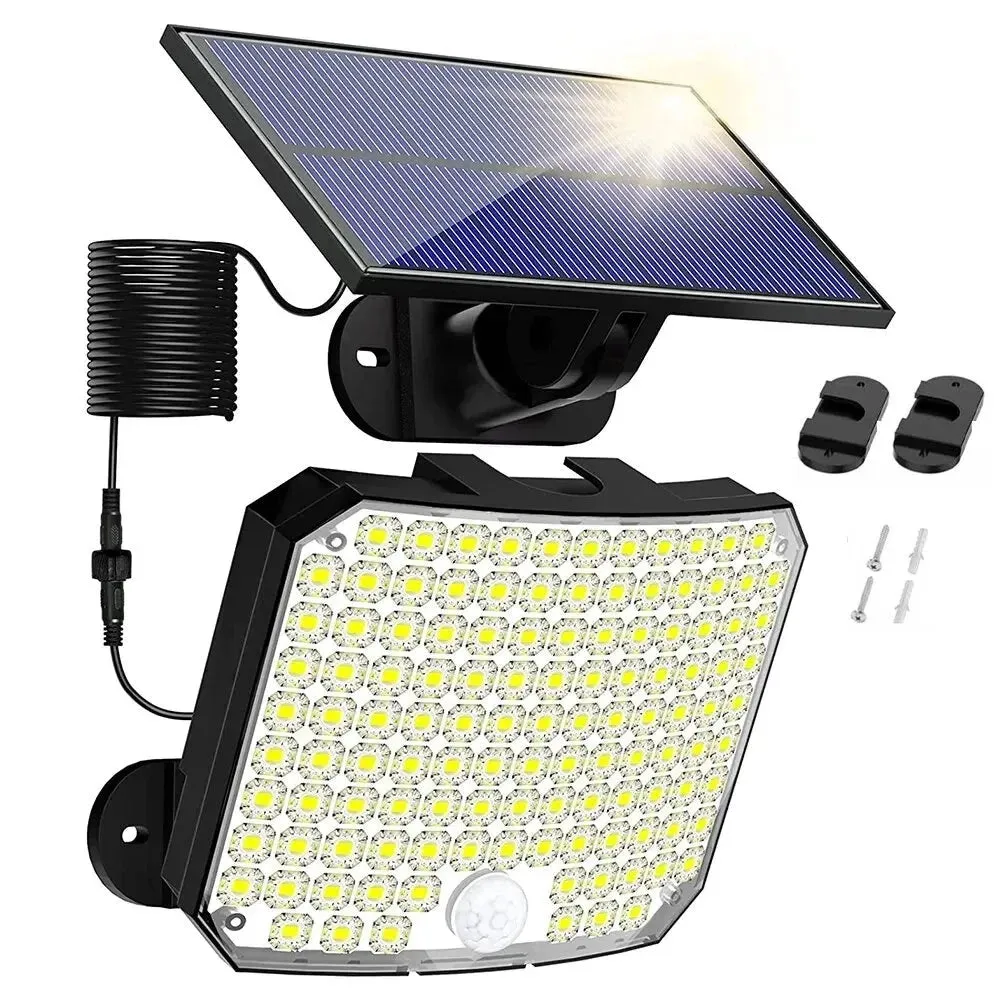 118led Solar Motion Sensor Light Remote Control Ip65 Waterproof for Patio Garage Security