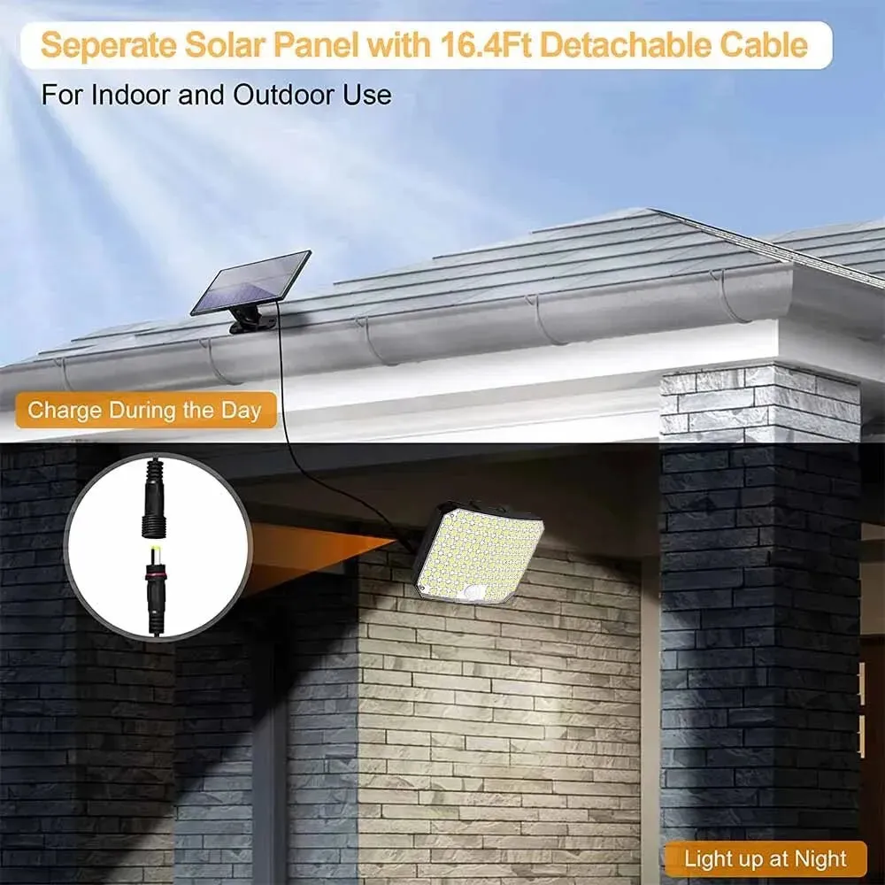 118led Solar Motion Sensor Light Remote Control Ip65 Waterproof for Patio Garage Security