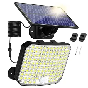 118led Solar Motion Sensor Light Remote Control Ip65 Waterproof for Patio Garage Security