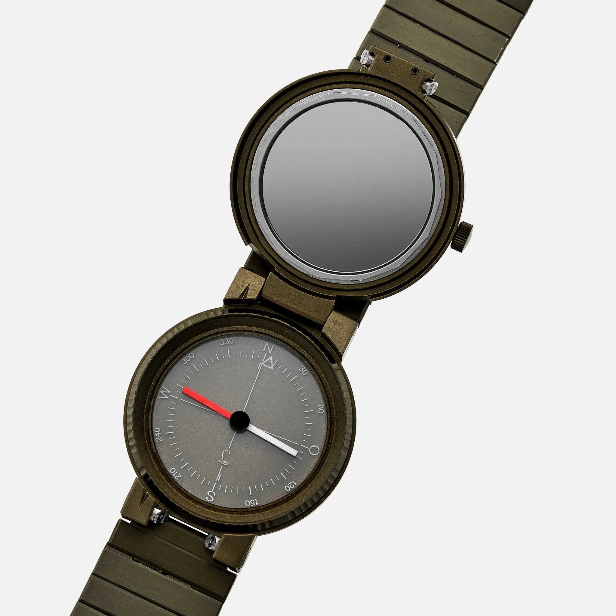 1980s IWC Porsche Design Ref. 3510 Compass Watch In Olive Green