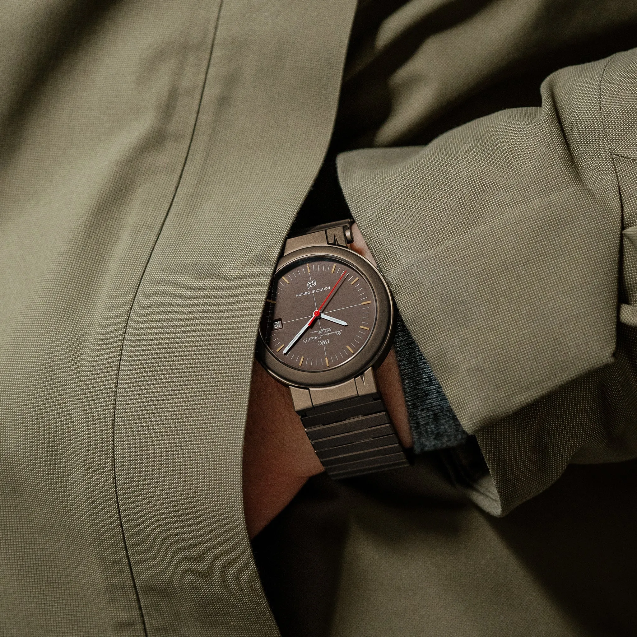 1980s IWC Porsche Design Ref. 3510 Compass Watch In Olive Green