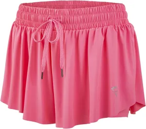2 in 1 Flowy Running Shorts for Women Gym Yoga Athletic Womens Workout Biker Spandex Lounge Sweat Skirt Summer