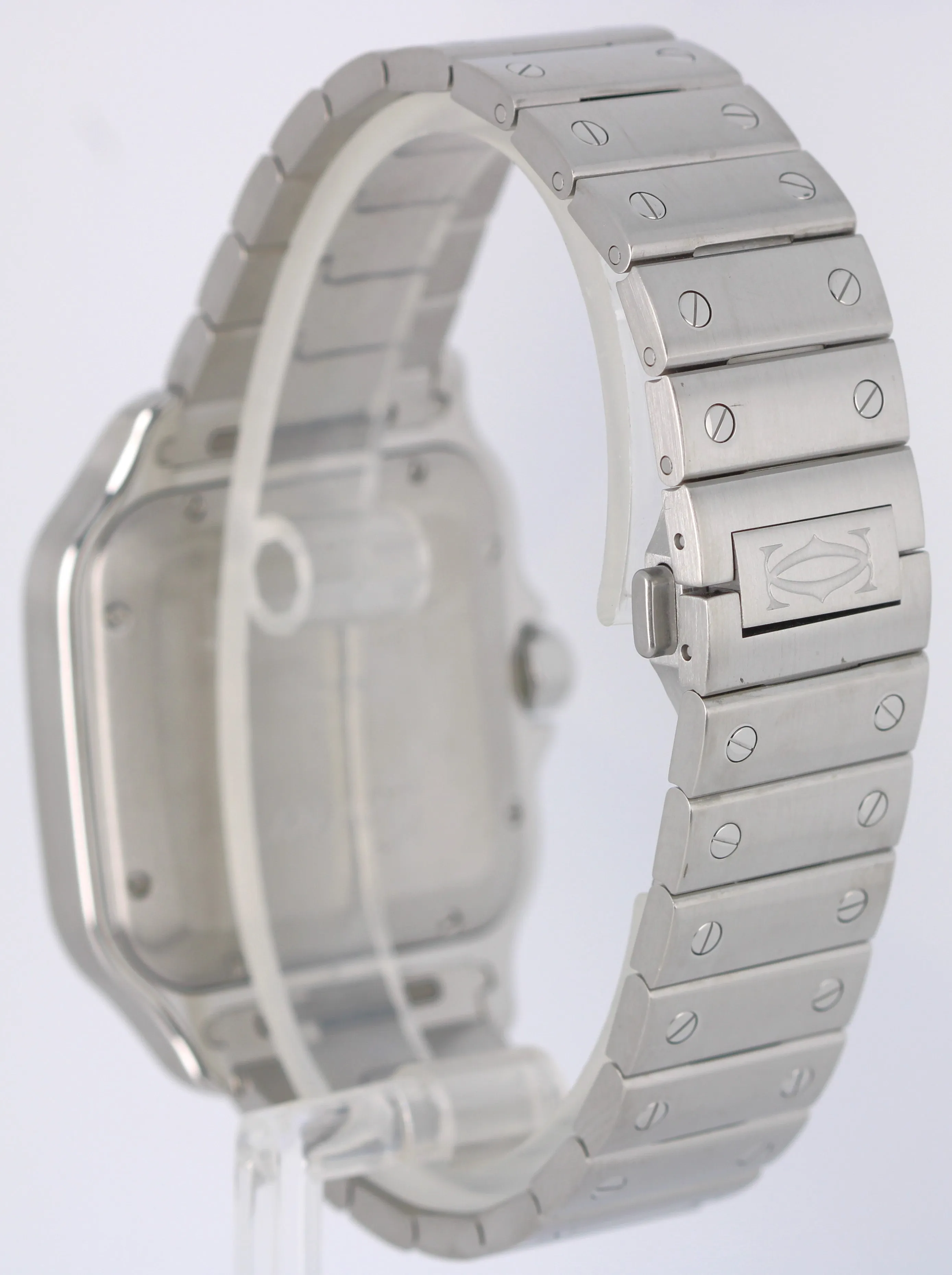 2021 PAPERS Santos De CARTIER Large Steel Ivory Roman 39.8mm WSSA0018 Watch BOX