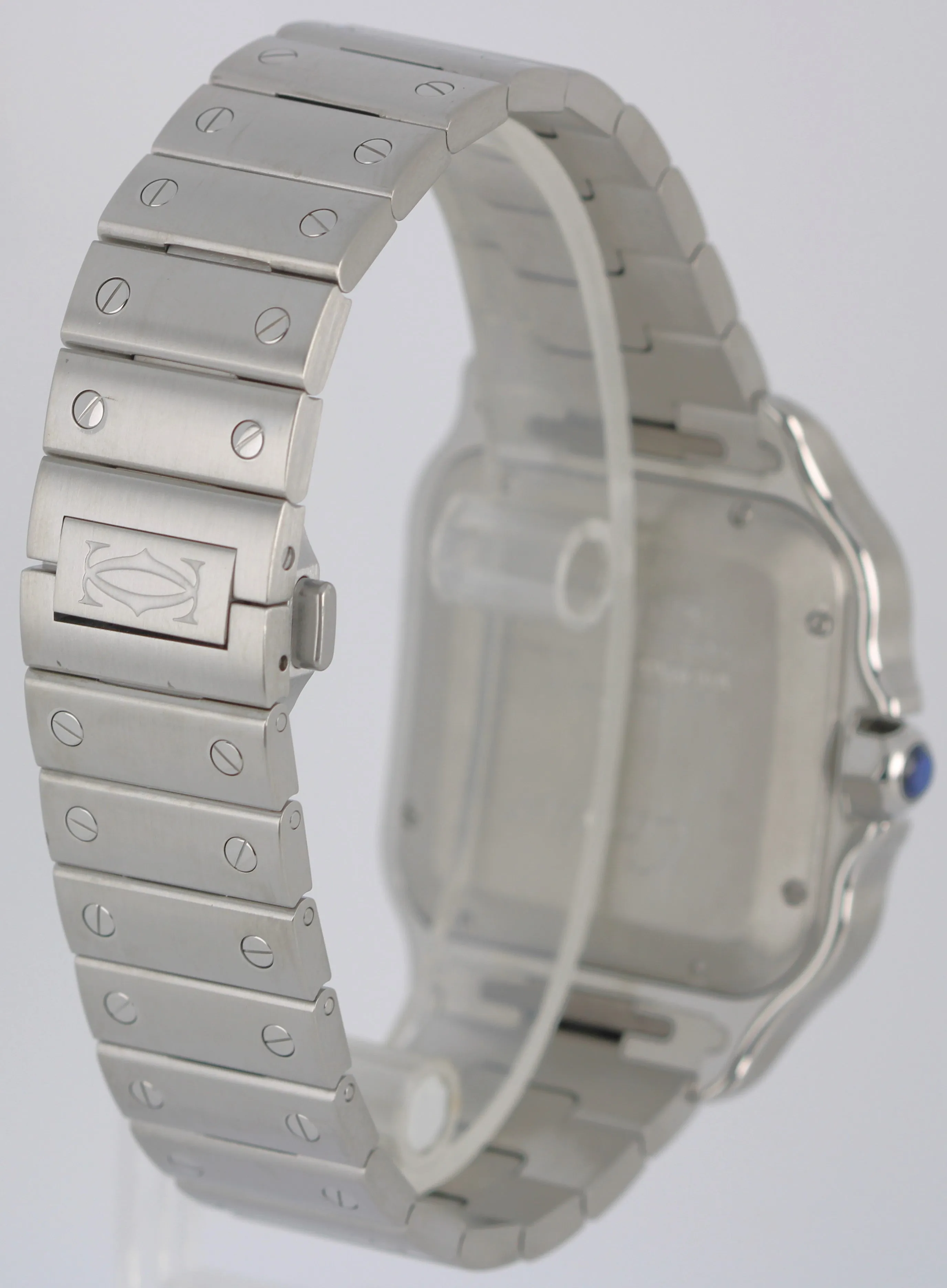 2021 PAPERS Santos De CARTIER Large Steel Ivory Roman 39.8mm WSSA0018 Watch BOX