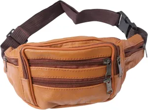 3pcs Men's Waist Bag Leather Fanny Pack Compact Messenger Bag Water Bottle Holder Kayaking