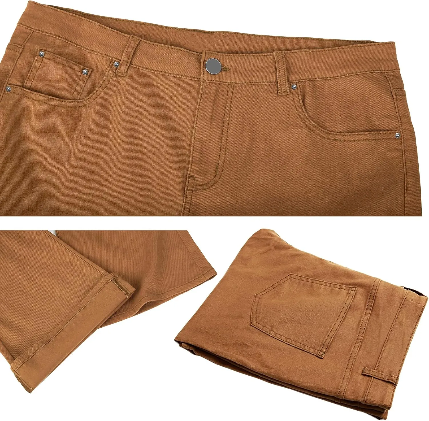 70SFUSION Men's Relaxed Fit Vintage Jeans, Classic 70s Style Bell Bottom Denim Pants