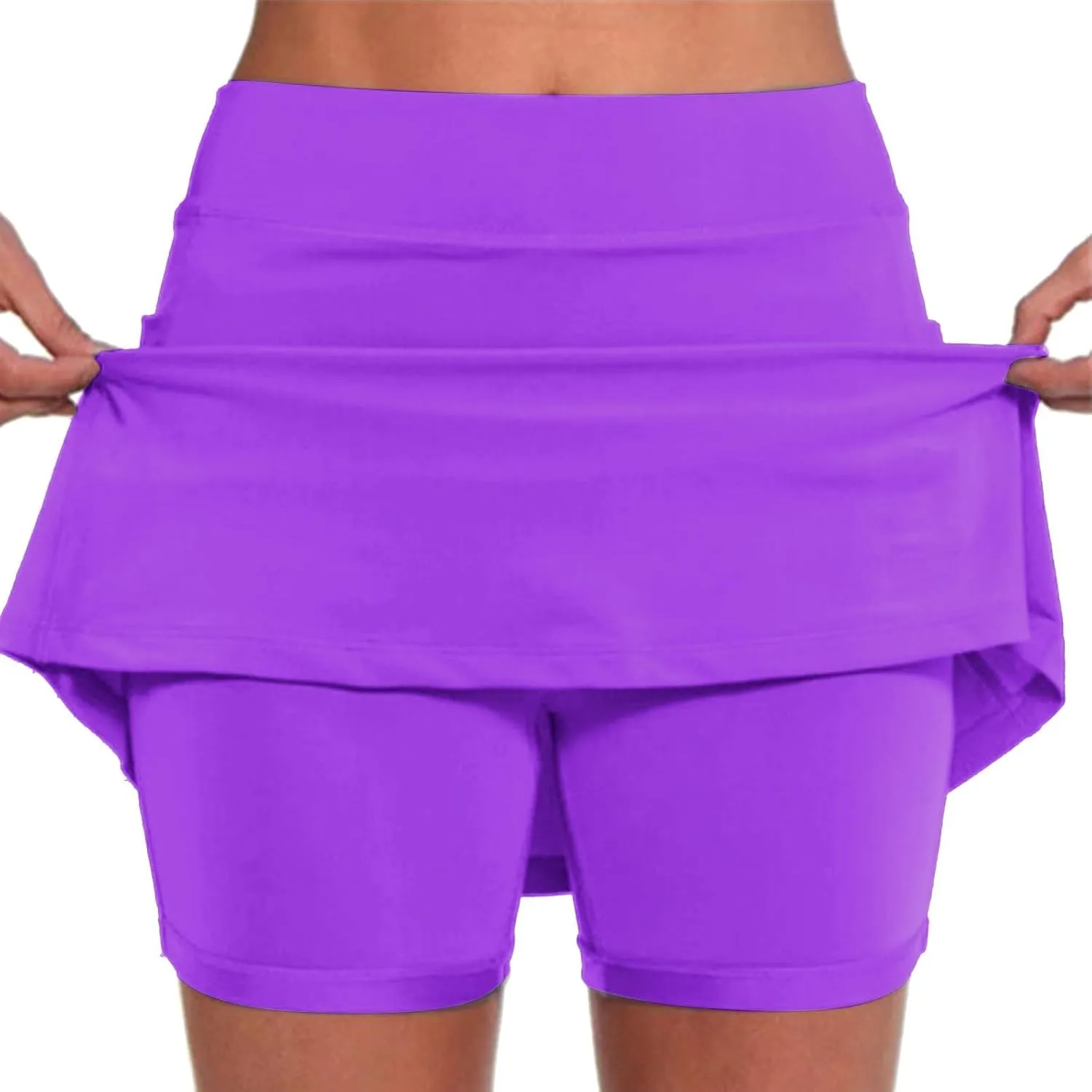 aihihe Golf Skirts for Women Tummy Control Pleated Padded Bike Shorts Women 5 inch Inseam Plus Size Pleated Skorts for Women