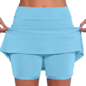 aihihe Golf Skirts for Women Tummy Control Pleated Padded Bike Shorts Women 5 inch Inseam Plus Size Pleated Skorts for Women