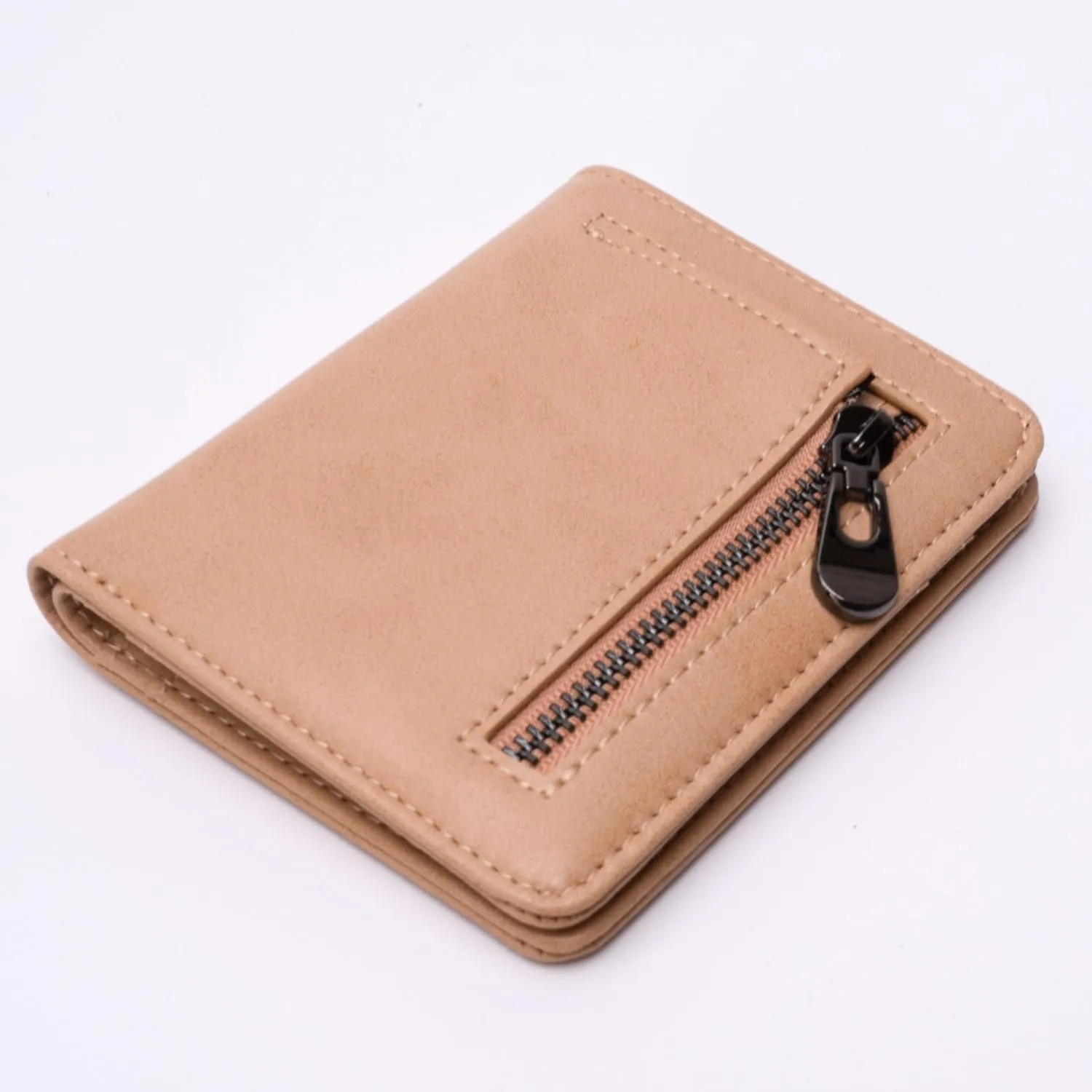 Alldaily Small RFID Wallet for Women Slim Compact Bifold Pocket Ladies Travel Mini Purse (Apricot)