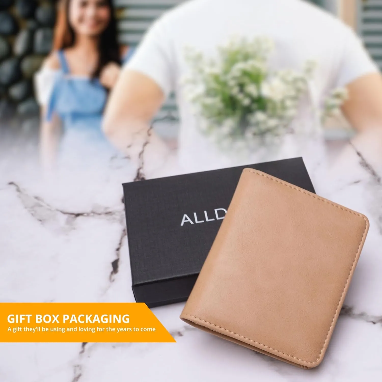 Alldaily Small RFID Wallet for Women Slim Compact Bifold Pocket Ladies Travel Mini Purse (Apricot)
