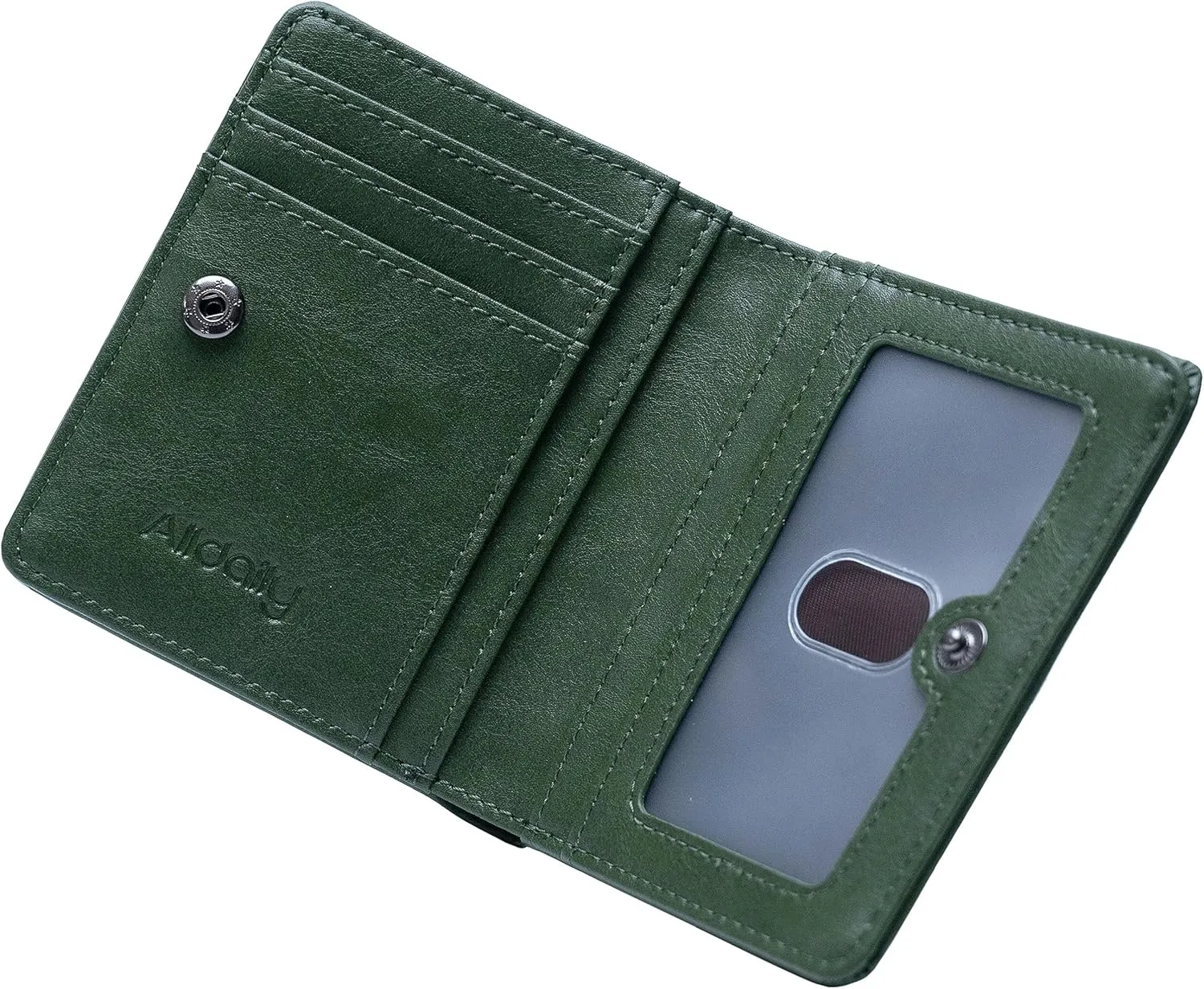 Alldaily Small RFID Wallet for Women Slim Compact Bifold Pocket Ladies Travel Mini Purse (Green)