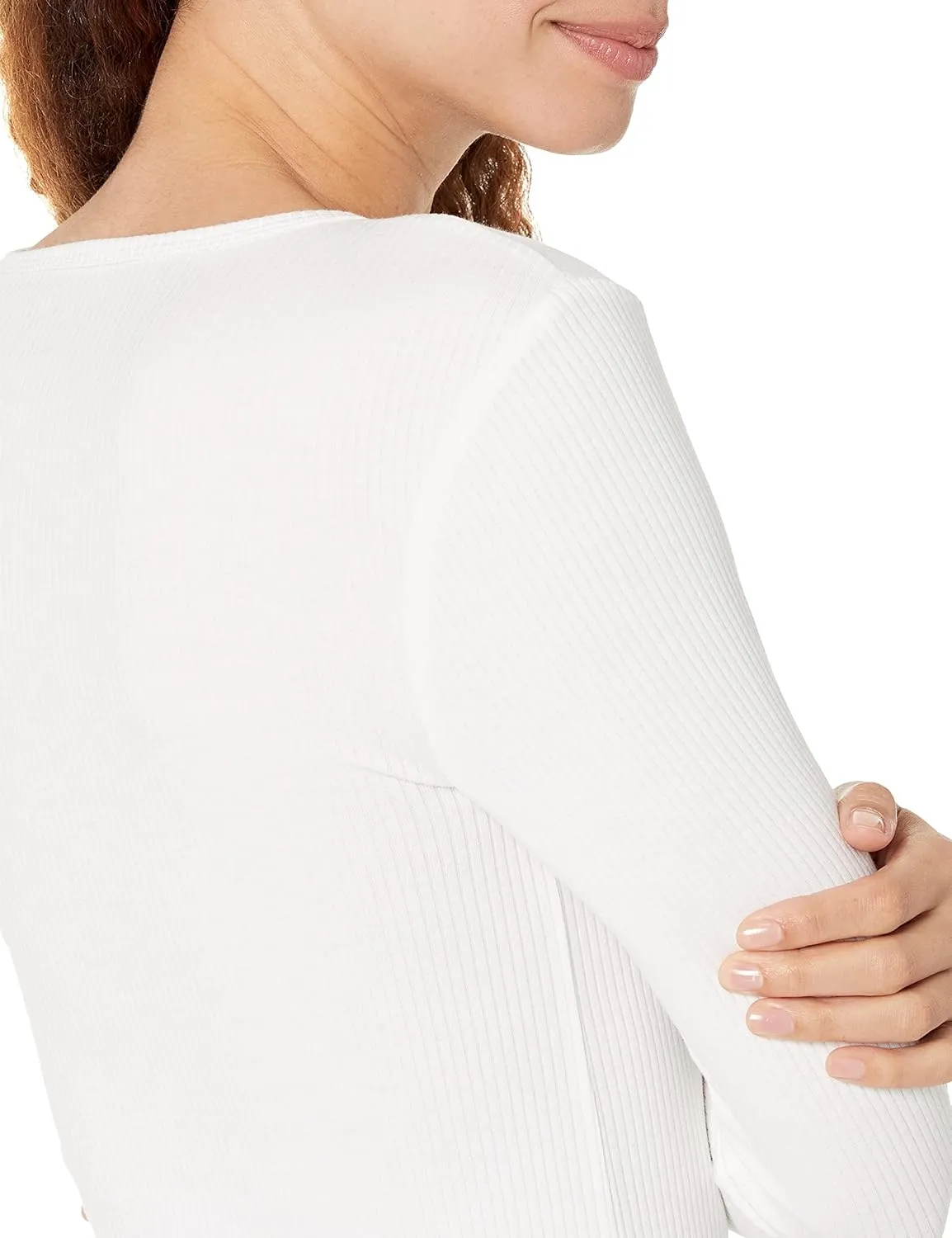 Amazon Essentials Women's Slim-Fit Long Sleeve Rib Knit Crew Neck Top (Available in Plus Size), Pack of 2