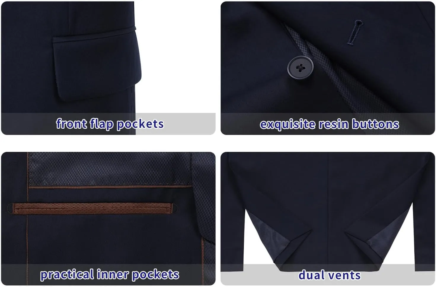 AMY ZHU Men's Classic Fit Suit Separates with Suit Jacket & Custom Dress Pants Size Selection