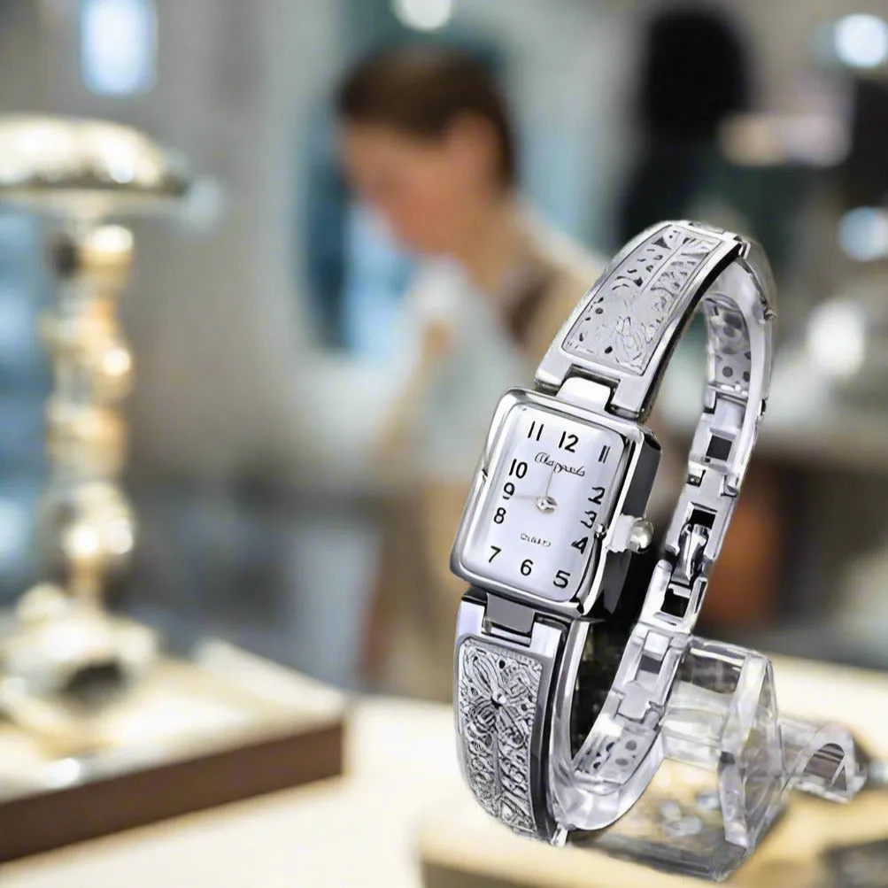 Art Deco Filigree Antique Style Ladies Watch Silver or Gold For Woman Birthday Holiday Gift