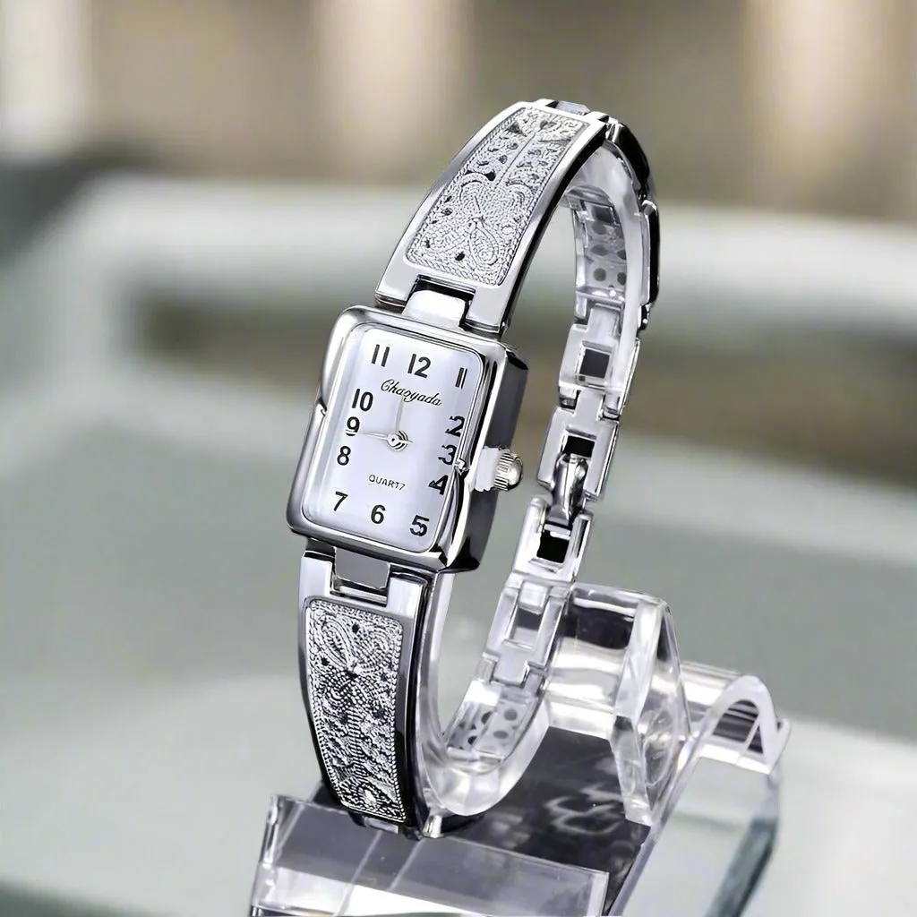 Art Deco Filigree Antique Style Ladies Watch Silver or Gold For Woman Birthday Holiday Gift