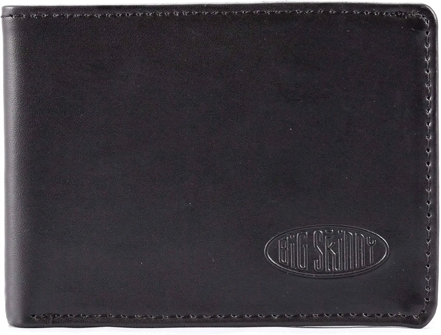 Big Skinny Men's Compact Sports Leather Bi-Fold Slim Wallet, Holds Up to 20 Cards