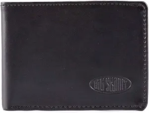 Big Skinny Men's Compact Sports Leather Bi-Fold Slim Wallet, Holds Up to 20 Cards