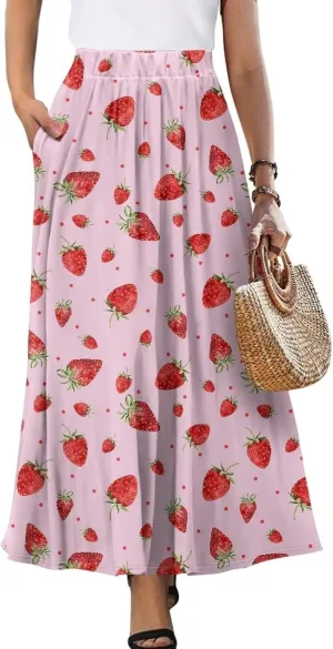 Biyejit Womens Skirt Midi Long Skirts High Waisted A Line Skirts Fall Skirts for Women Plus Size Swing Dress