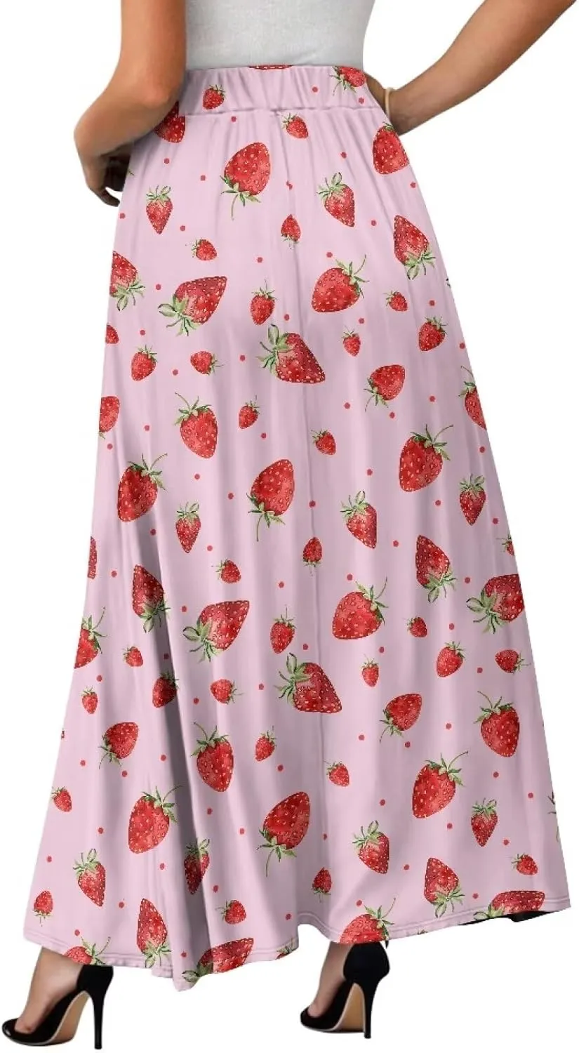 Biyejit Womens Skirt Midi Long Skirts High Waisted A Line Skirts Fall Skirts for Women Plus Size Swing Dress