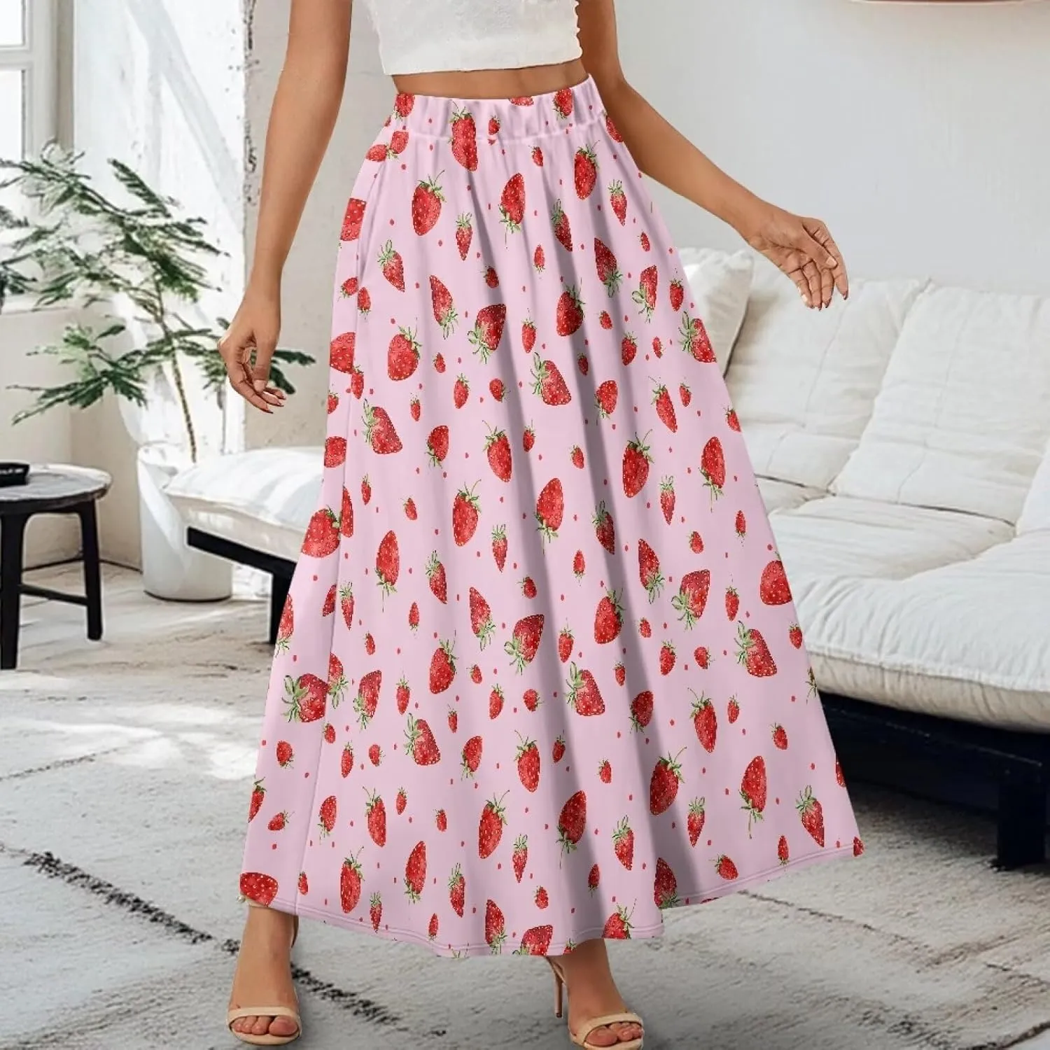 Biyejit Womens Skirt Midi Long Skirts High Waisted A Line Skirts Fall Skirts for Women Plus Size Swing Dress