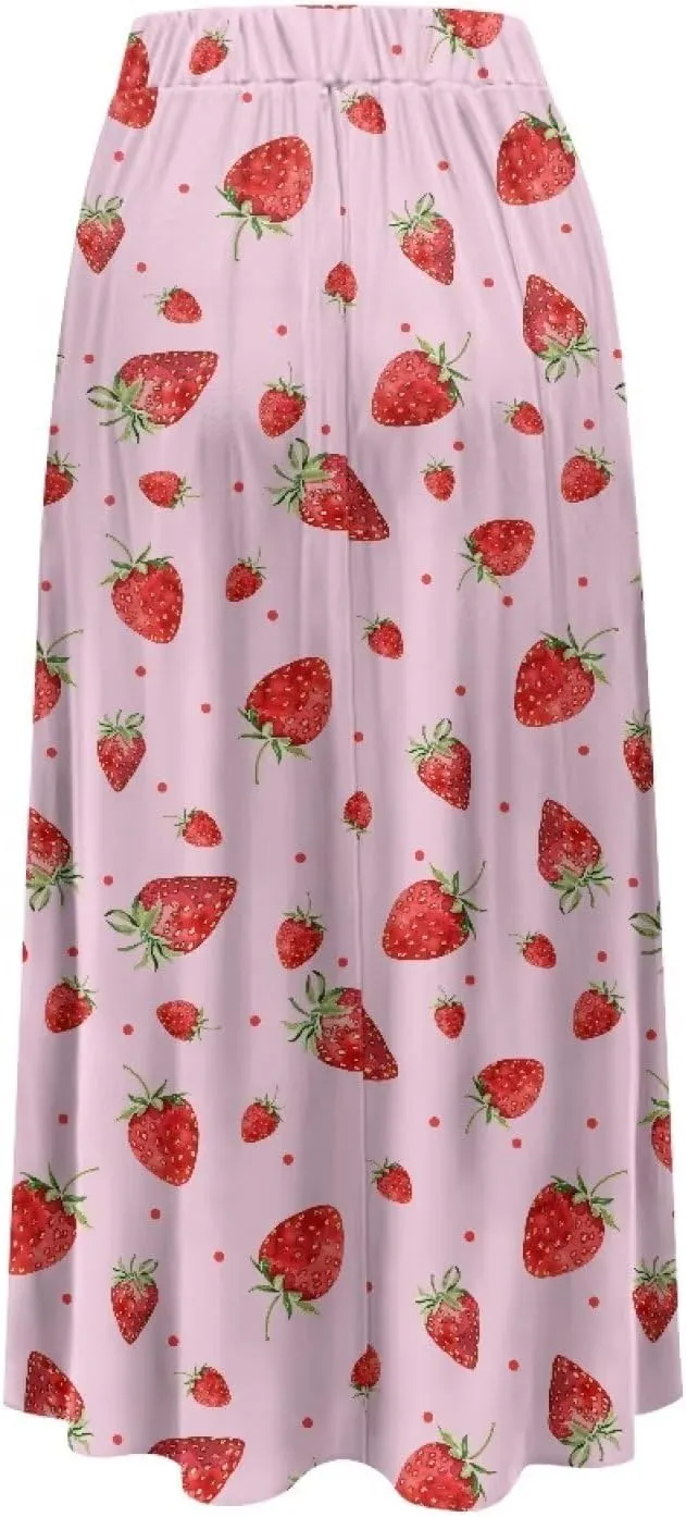 Biyejit Womens Skirt Midi Long Skirts High Waisted A Line Skirts Fall Skirts for Women Plus Size Swing Dress
