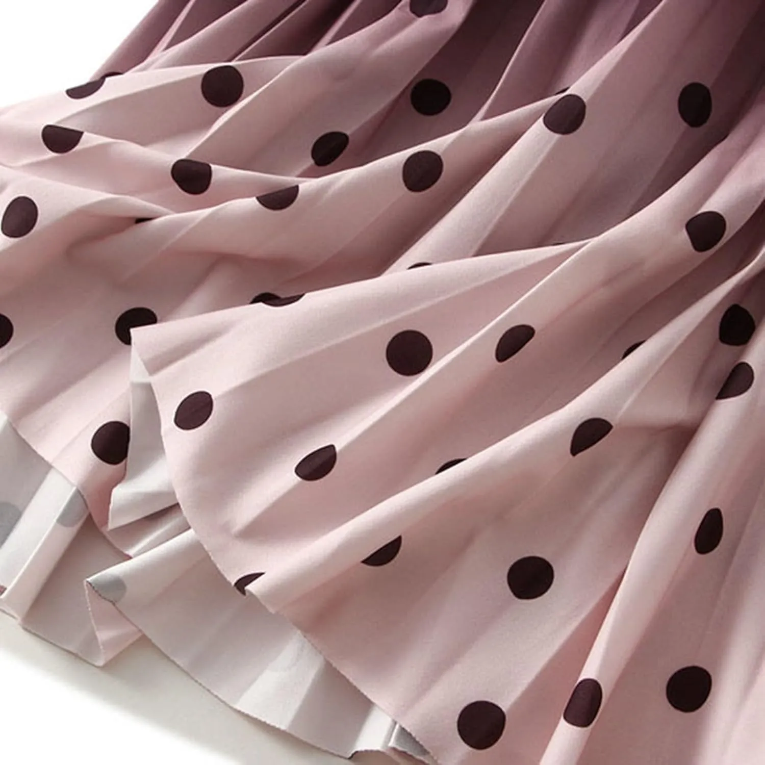Black Skirt for Women Women's High Waisted Slim Gradient Pleated A Line Skirt Fashion Polka Dot Print Midi Skirt
