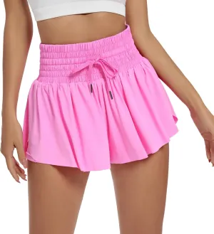 Blaosn Flowy Athletic Shorts for Women Workout Running Gym Yoga High Waist Skort Sweat Skirt Cute Clothes Summer Outfits