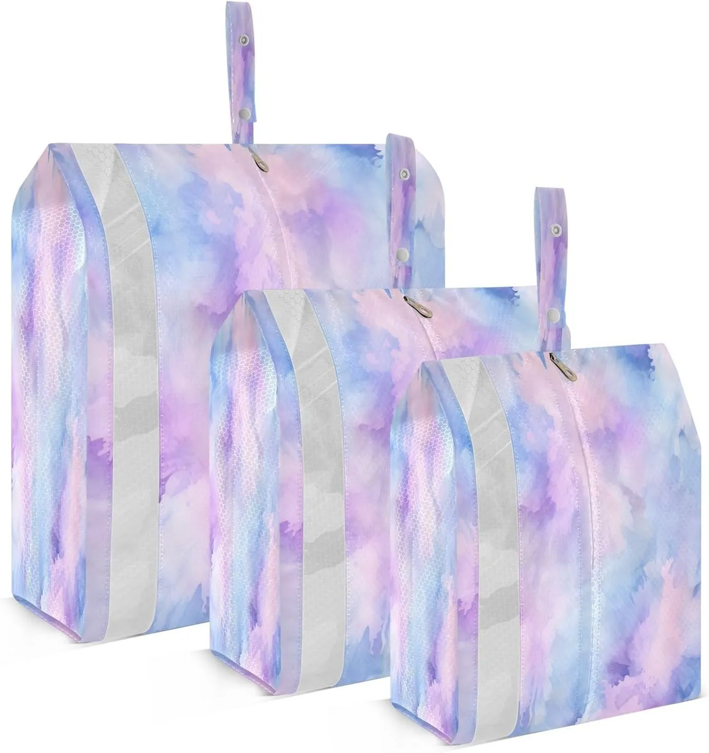Blue Pink Tie Dye Packing Cubes for Travel 3 Set Large Packing Cubes Luggage Bags Organizer for Organization