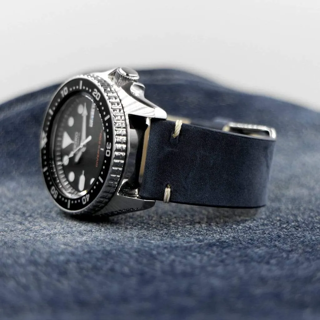 Blue Vintage Italian Calf Leather Watch Strap