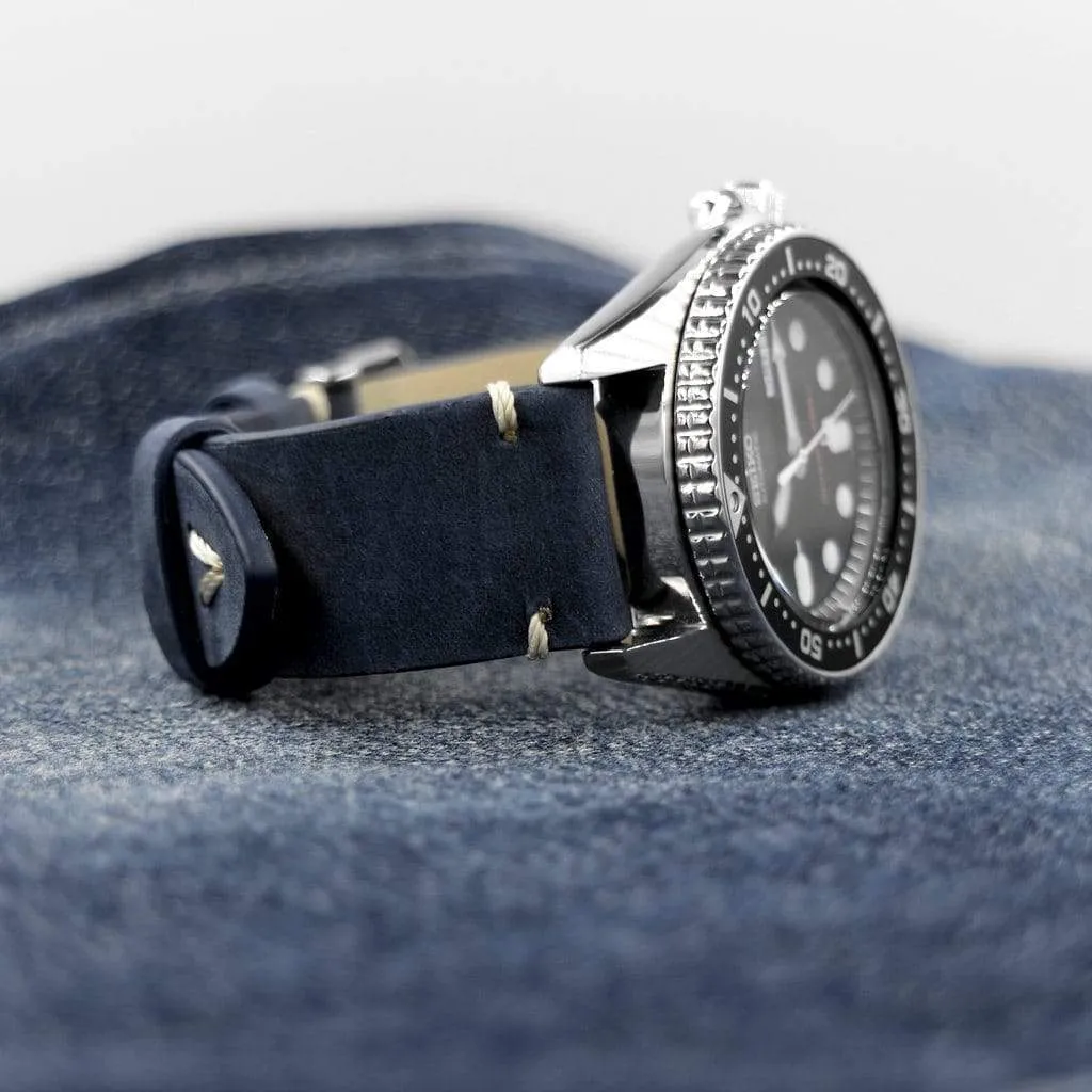 Blue Vintage Italian Calf Leather Watch Strap