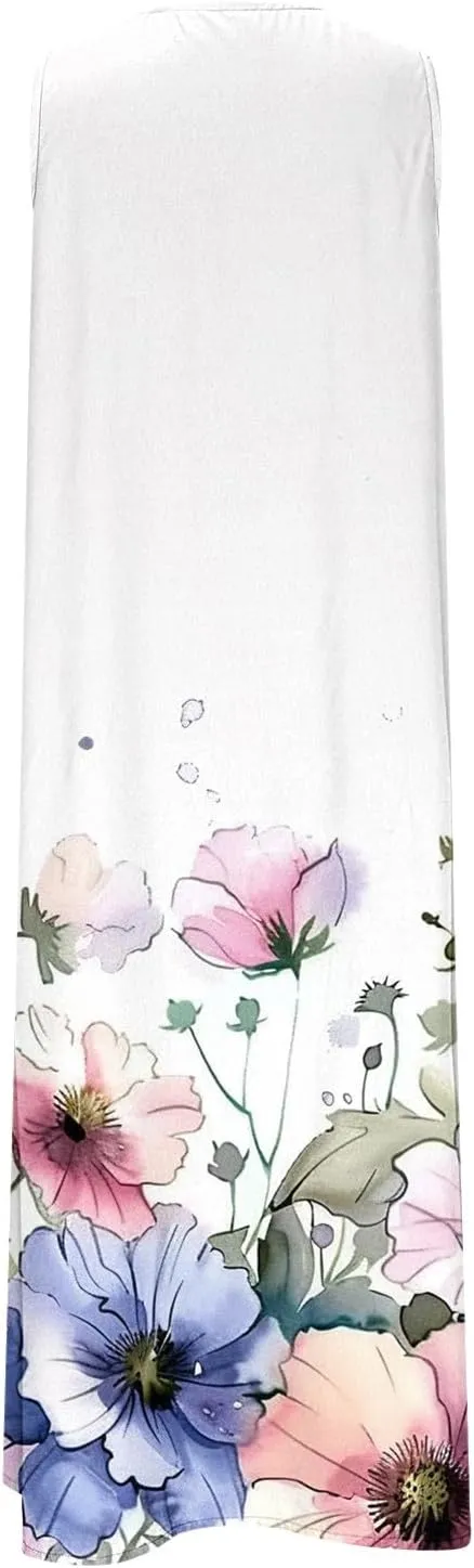 Boho Beach Dresses for Women 2025 Trendy Retro Pattern Sleeveless Dress Summer Casual Travel Vacation Outfits