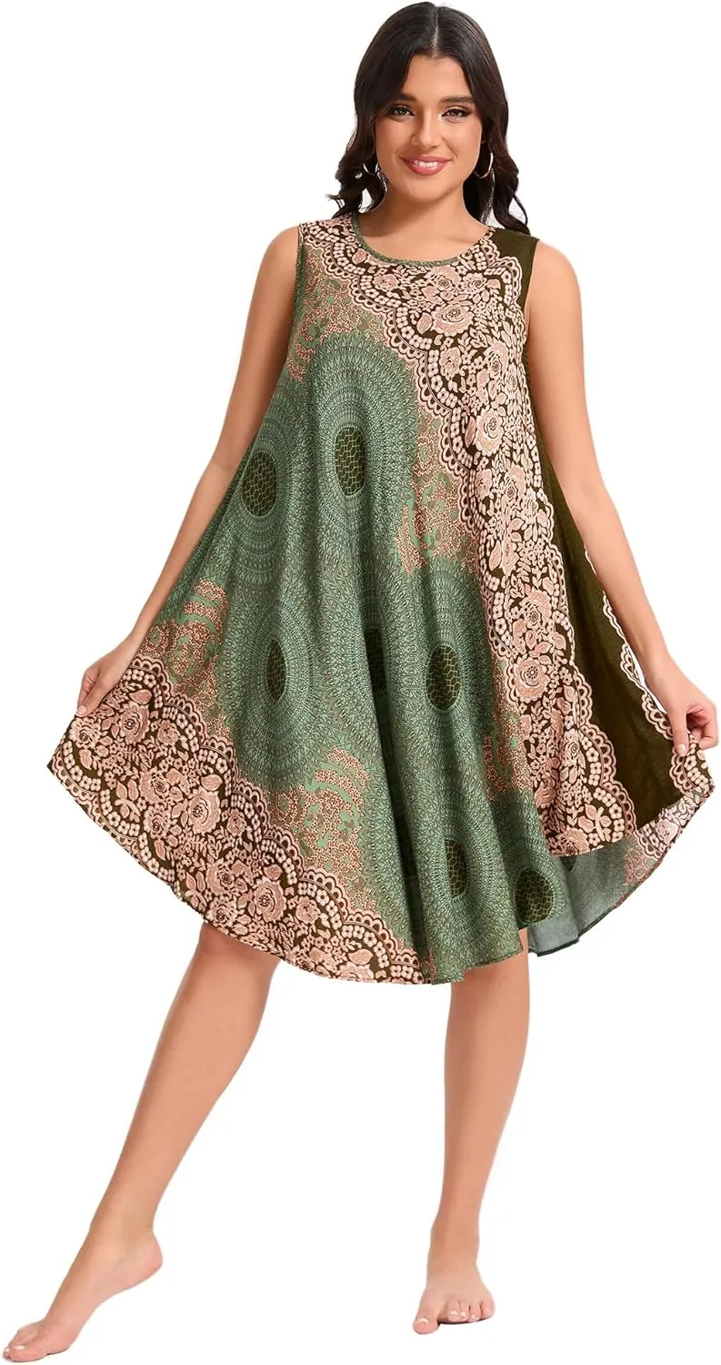 Boho Dresses for Women,Sleeveless Tank Dress Beach Vacation Outfits