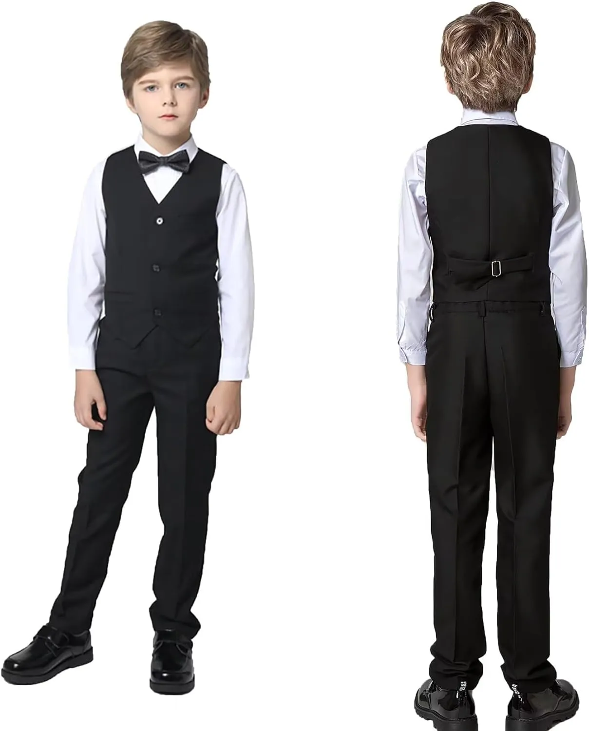 Boys Suit Set Slim Fit Kids Formal Suits Toddler Tuxedo Wedding Prom Classic Suits for Boy Teen Black Blue Dress Outfit