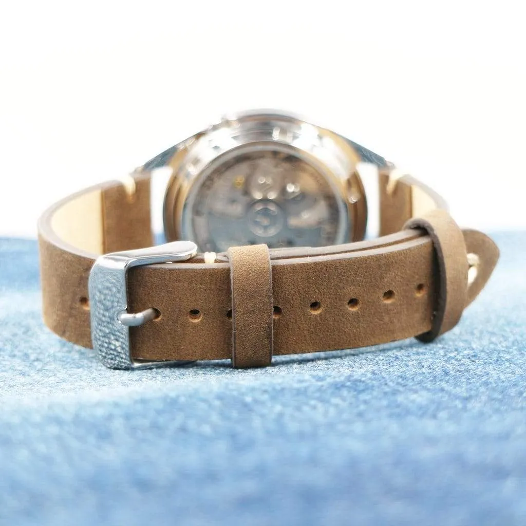 Brown Vintage Italian Calf Leather Watch Strap