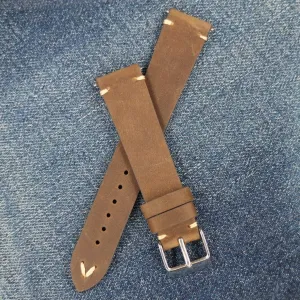 Brown Vintage Italian Calf Leather Watch Strap
