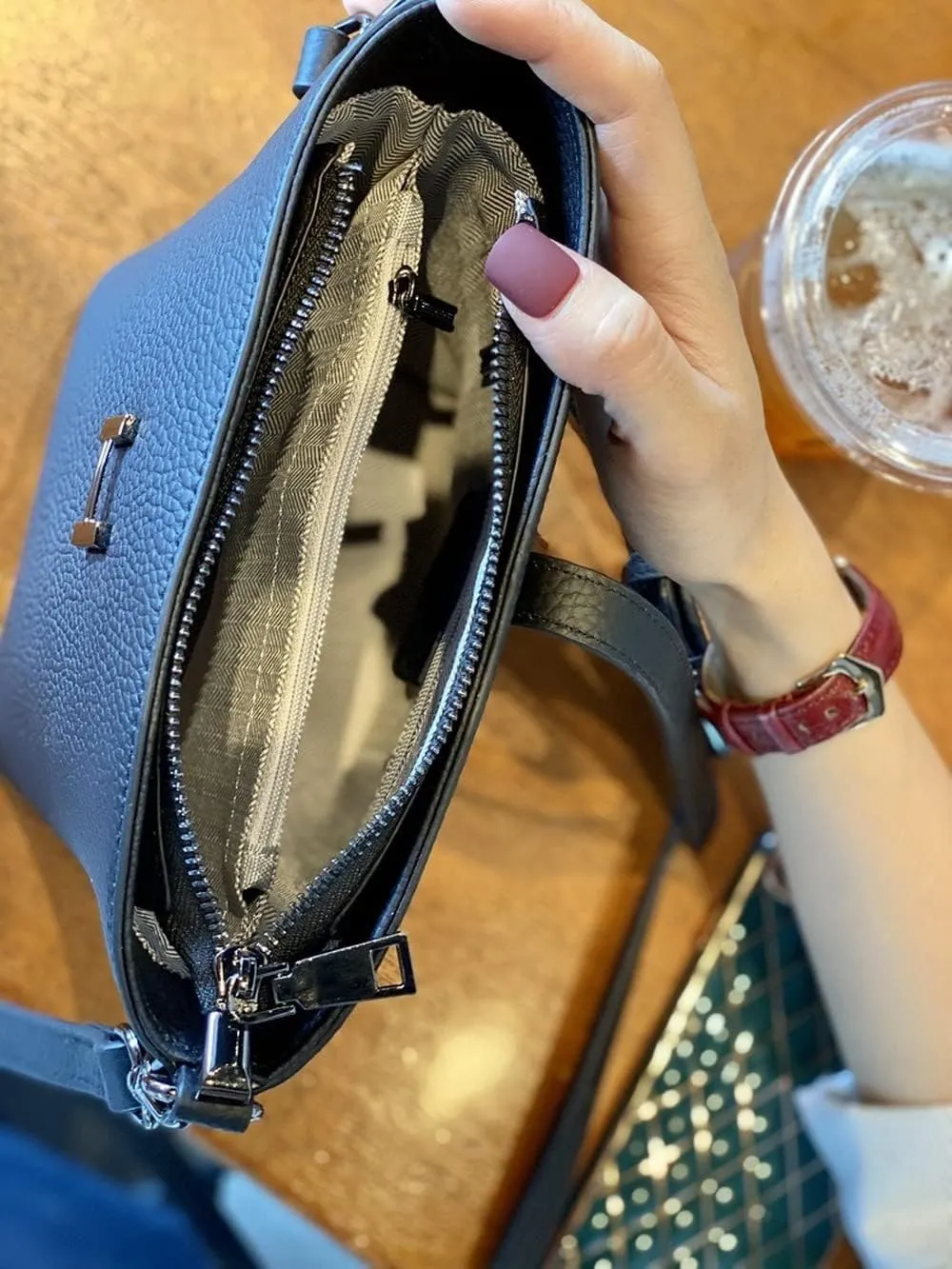 Bucket Bag Genuine Cow Leather Design Cross-body Bags Women's Fashion Handbags Unique Shoulder Bags