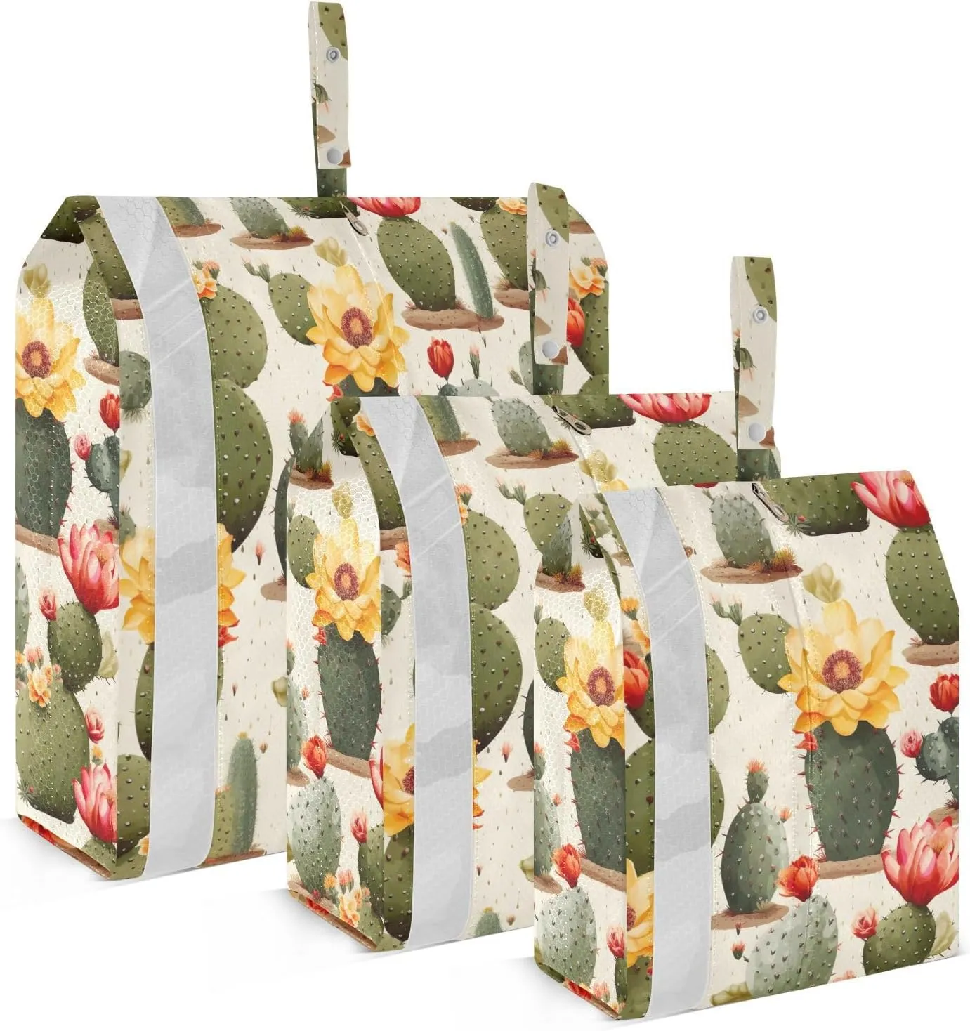 Cactus Yellow Flowers Packing Cubes for Travel 3 Set Large Packing Cubes Suitcase Organizer for Suitcases