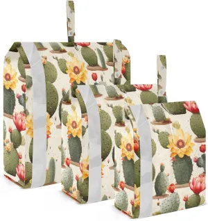 Cactus Yellow Flowers Packing Cubes for Travel 3 Set Large Packing Cubes Suitcase Organizer for Suitcases