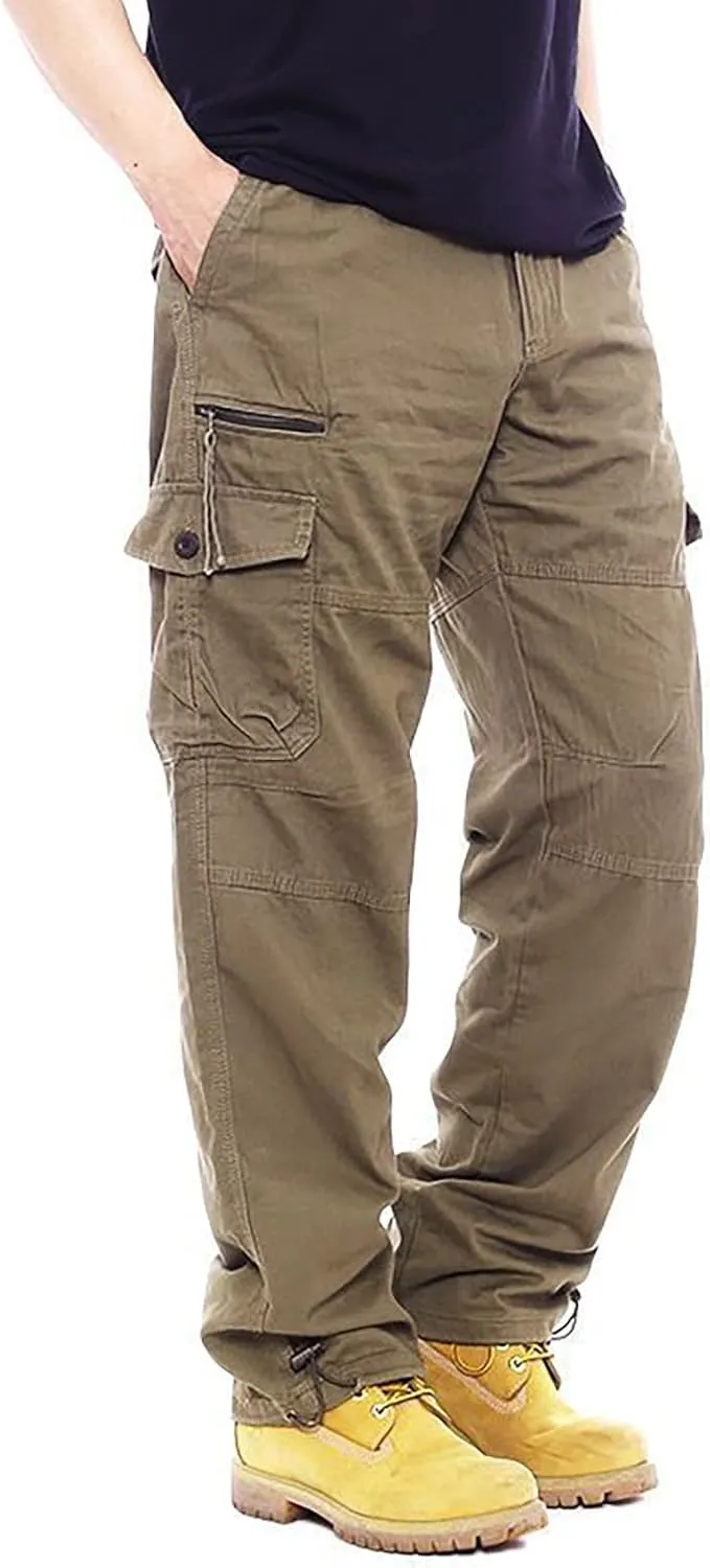 Cargo Work Pants for Men Pockets Casual Pants Big and Tall Stretch Loose Fit Sweatpants Plus Size Trousers Stylish