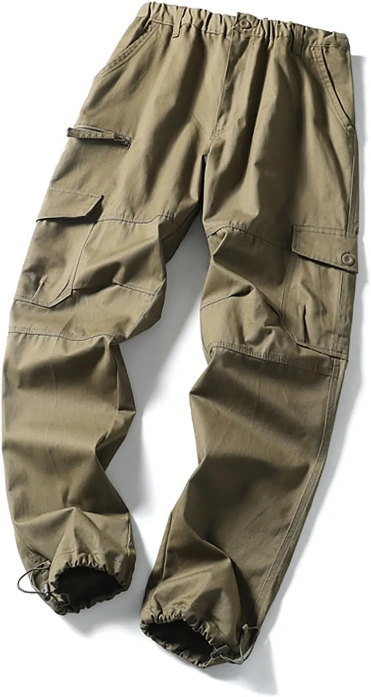 Cargo Work Pants for Men Pockets Casual Pants Big and Tall Stretch Loose Fit Sweatpants Plus Size Trousers Stylish