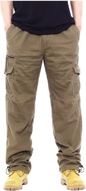 Cargo Work Pants for Men Pockets Casual Pants Big and Tall Stretch Loose Fit Sweatpants Plus Size Trousers Stylish