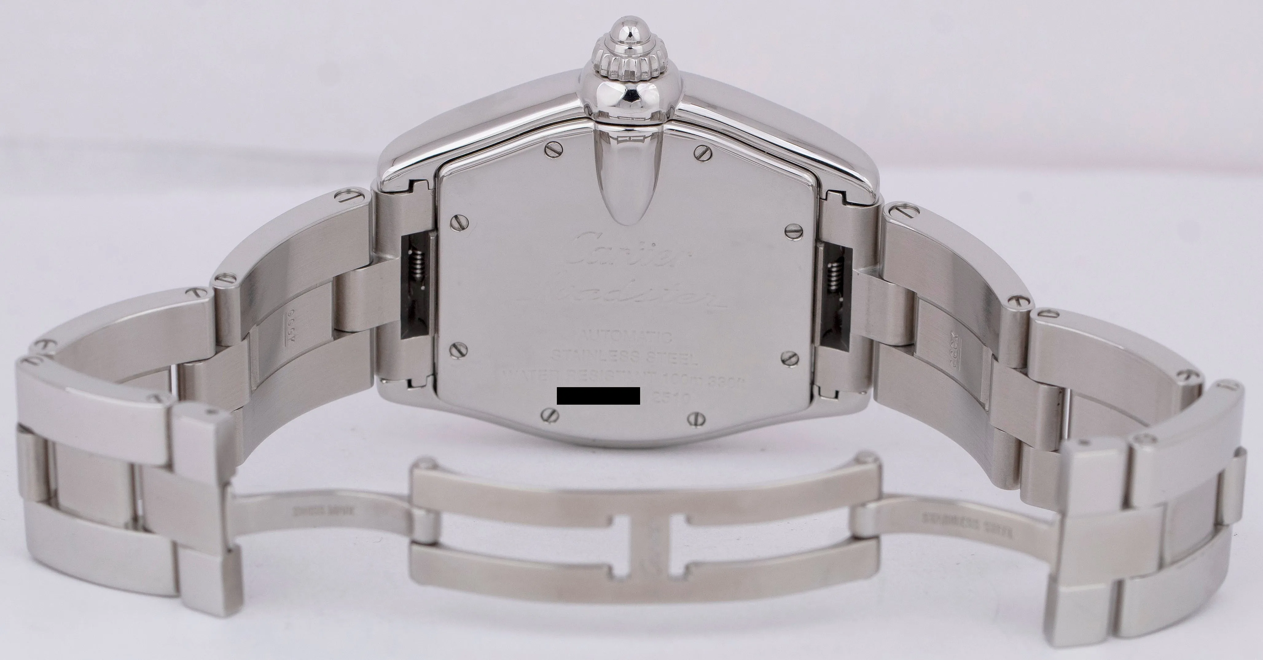 Cartier Roadster Large Silver Guilloché 37mm x 44m Automatic Steel Watch 2510