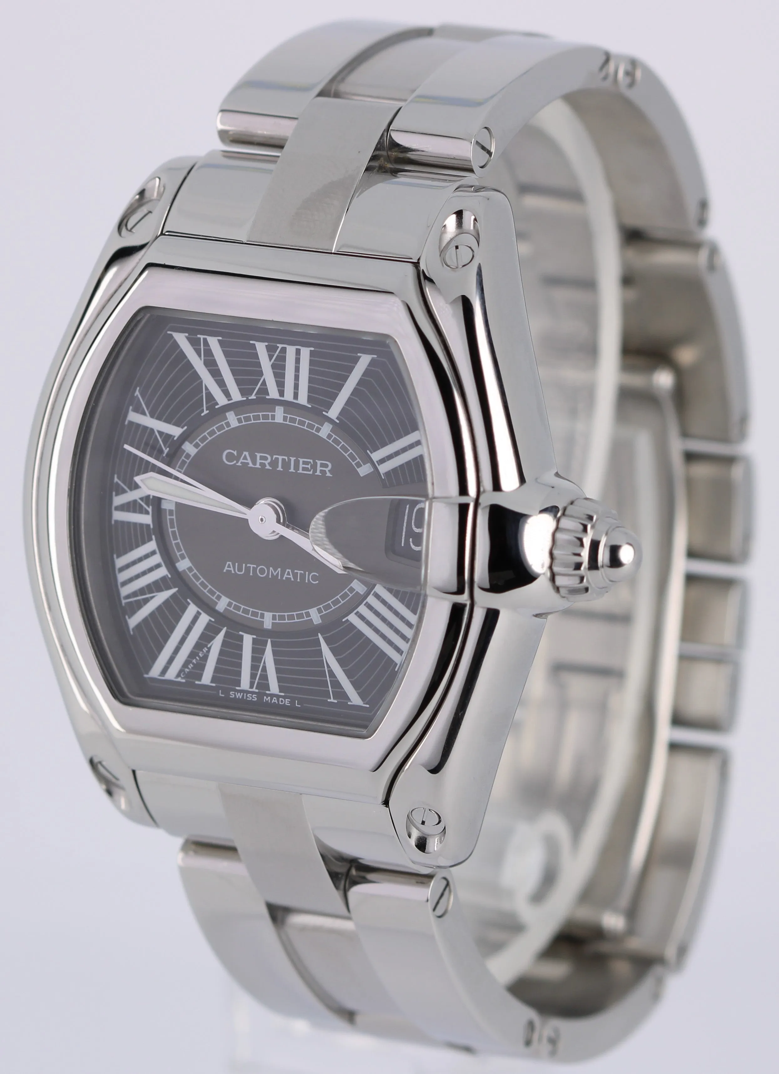 Cartier Roadster Large Stainless Steel Black Automatic 37mm x 44mm 2510 Watch