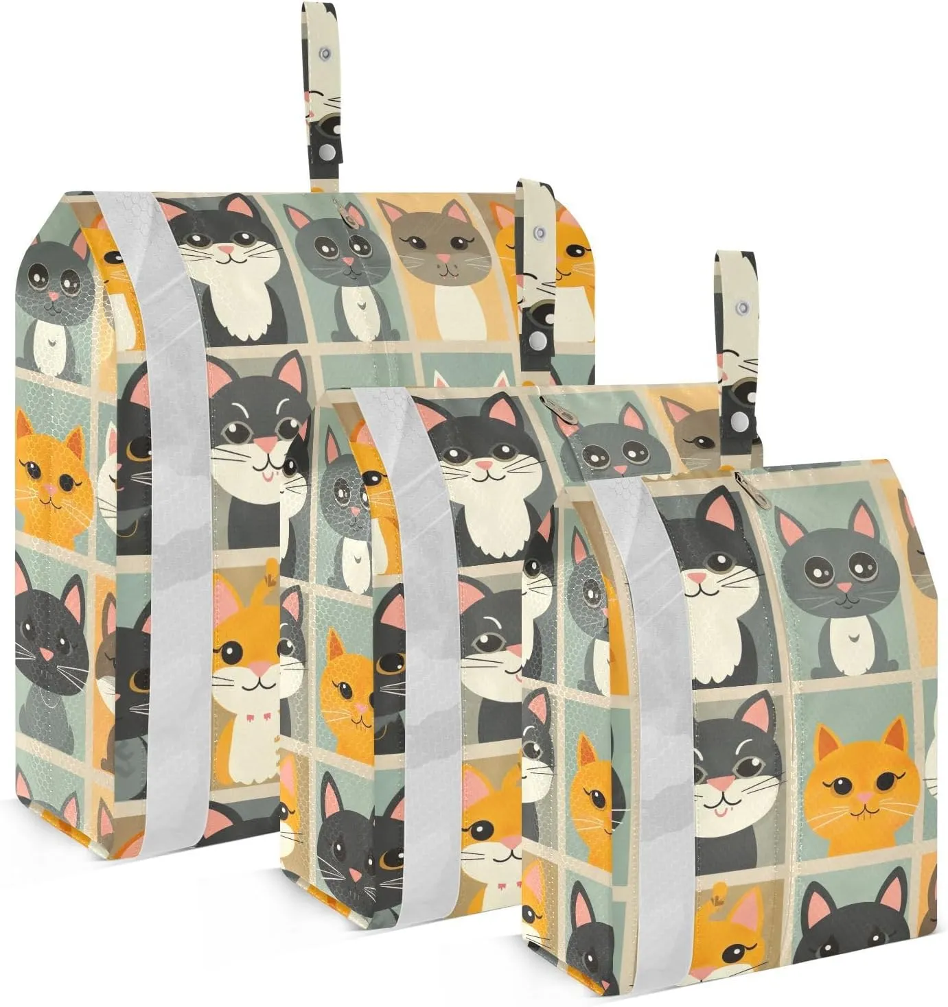 Cartoon Cat Packing Cubes for Travel 3 Set Travel Organizer Bags Luggage Cubes for Suitcase