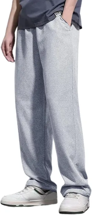Casual Pants for Men Relaxed Fit Straight Leg Lightweight Sweatpants Plus Size Stretch Waist Lightweight Workout Trousers