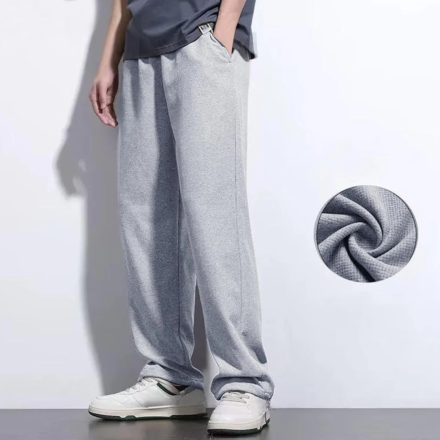 Casual Pants for Men Relaxed Fit Straight Leg Lightweight Sweatpants Plus Size Stretch Waist Lightweight Workout Trousers